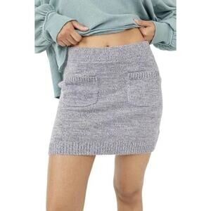 FREE PEOPLE WE THE FREE Viola Sweater Mini Skirt in Moon Combo (Blue-Gray) Sz S